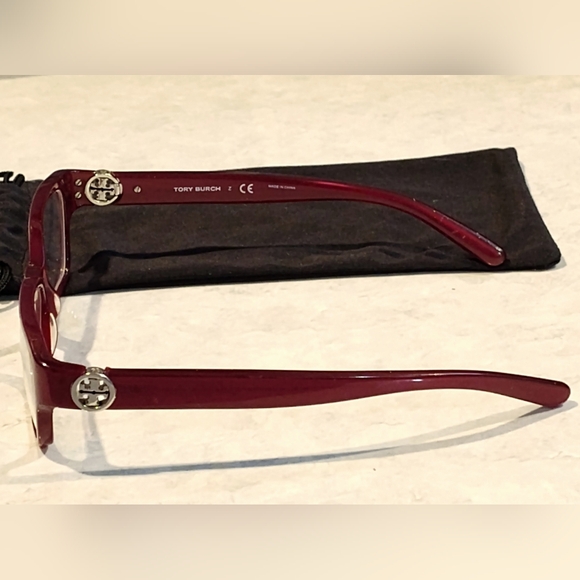 TORY BURCH TY2025 BURGUNDY ACETATE CATS EYE DESIGNER GLASSES 1080 53▪︎14/135 - Picture 4 of 15